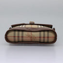 Burberrys Nova Check Shoulder Bag PVC Leather Beige Brown gold Auth BD093-5