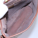 Burberrys Nova Check Shoulder Bag PVC Leather Beige Brown gold Auth BD093-11