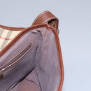 Burberrys Nova Check Shoulder Bag PVC Leather Beige Brown gold Auth BD093-20