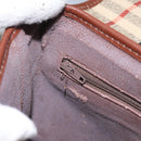 Burberrys Nova Check Shoulder Bag PVC Leather Beige Brown gold Auth BD093-22