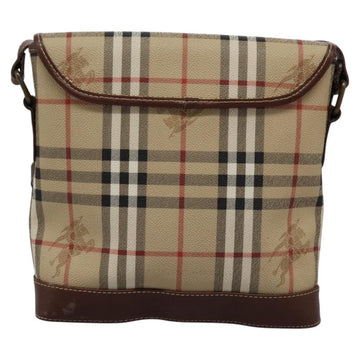 Burberrys Nova Check Shoulder Bag PVC Leather Beige Brown gold Auth BD093 - 0