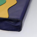 CELINE Chain Shoulder Bag Leather Multicolor Gold Auth BD096AV-8