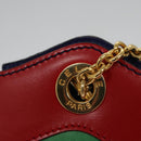 CELINE Chain Shoulder Bag Leather Multicolor Gold Auth BD096AV-9