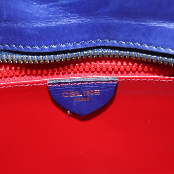 CELINE Chain Shoulder Bag Leather Multicolor Gold Auth BD096AV