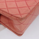 CHANEL Matelasse Chain Shoulder Bag Lamb Skin Pink Gold CC Auth BD1008-12