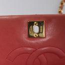 CHANEL Matelasse Chain Shoulder Bag Lamb Skin Pink Gold CC Auth BD1008-16