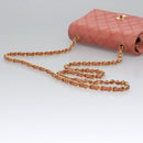 CHANEL Matelasse Chain Shoulder Bag Lamb Skin Pink Gold CC Auth BD1008-7
