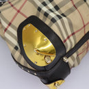 BURBERRY Nova Check Shoulder Bag PVC Beige Auth BD1024-9