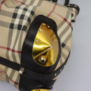 BURBERRY Nova Check Shoulder Bag PVC Beige Auth BD1024-14