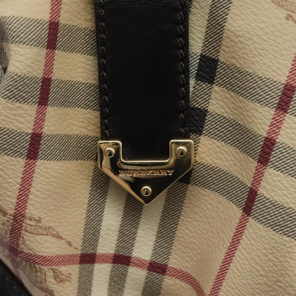 BURBERRY Nova Check Shoulder Bag PVC Beige Auth BD1024