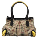 BURBERRY Nova Check Shoulder Bag PVC Beige Auth BD1024-2