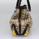BURBERRY Nova Check Shoulder Bag PVC Beige Auth BD1024-4