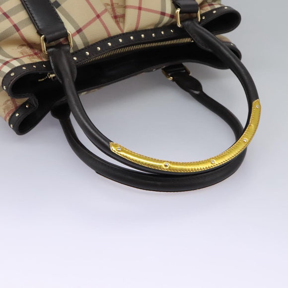 BURBERRY Nova Check Shoulder Bag PVC Beige Auth BD1024