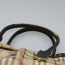 BURBERRY Nova Check Shoulder Bag PVC Beige Auth BD1024-8