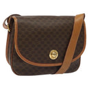 CELINE Macadam Canvas Shoulder Bag PVC Leather Brown Gold Auth BD1027-1