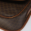 CELINE Macadam Canvas Shoulder Bag PVC Leather Brown Gold Auth BD1027-10