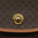 CELINE Macadam Canvas Shoulder Bag PVC Leather Brown Gold Auth BD1027-14
