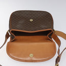 CELINE Macadam Canvas Shoulder Bag PVC Leather Brown Gold Auth BD1027-15