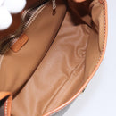 CELINE Macadam Canvas Shoulder Bag PVC Leather Brown Gold Auth BD1027-17