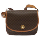 CELINE Macadam Canvas Shoulder Bag PVC Leather Brown Gold Auth BD1027-2