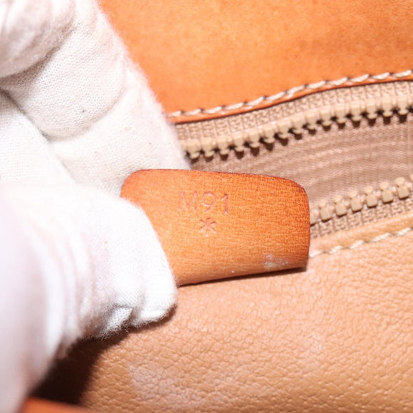 CELINE Macadam Canvas Shoulder Bag PVC Leather Brown Gold Auth BD1027