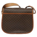 CELINE Macadam Canvas Shoulder Bag PVC Leather Brown Gold Auth BD1027-2
