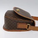 CELINE Macadam Canvas Shoulder Bag PVC Leather Brown Gold Auth BD1027-4
