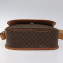 CELINE Macadam Canvas Shoulder Bag PVC Leather Brown Gold Auth BD1027-9