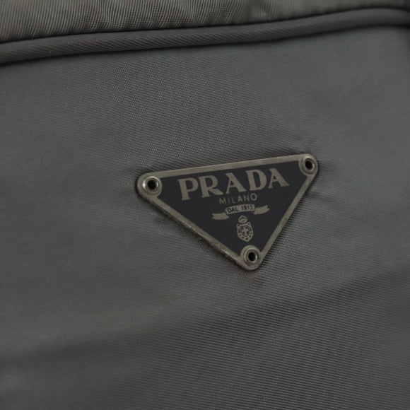 PRADA Hand Bag Nylon Gray Auth BD1037