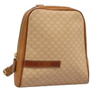 CELINE Macadam Canvas Backpack PVC Leather Beige Auth BD1038-1