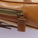 CELINE Macadam Canvas Backpack PVC Leather Beige Auth BD1038-10