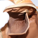 CELINE Macadam Canvas Backpack PVC Leather Beige Auth BD1038-23