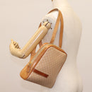 CELINE Macadam Canvas Backpack PVC Leather Beige Auth BD1038-24