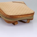 CELINE Macadam Canvas Backpack PVC Leather Beige Auth BD1038-6