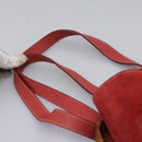 GUCCI Bamboo Backpack Suede Leather Red Gold 003 1705 0030 Auth BD1040-15