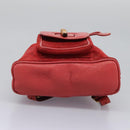 GUCCI Bamboo Backpack Suede Leather Red Gold 003 1705 0030 Auth BD1040-5