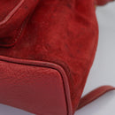 GUCCI Bamboo Backpack Suede Leather Red Gold 003 1705 0030 Auth BD1040-17