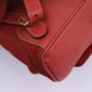 GUCCI Bamboo Backpack Suede Leather Red Gold 003 1705 0030 Auth BD1040-18
