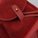 GUCCI Bamboo Backpack Suede Leather Red Gold 003 1705 0030 Auth BD1040-21
