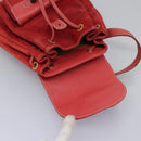 GUCCI Bamboo Backpack Suede Leather Red Gold 003 1705 0030 Auth BD1040-22
