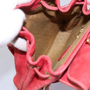 GUCCI Bamboo Backpack Suede Leather Red Gold 003 1705 0030 Auth BD1040-11