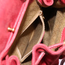 GUCCI Bamboo Backpack Suede Leather Red Gold 003 1705 0030 Auth BD1040-27