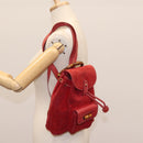 GUCCI Bamboo Backpack Suede Leather Red Gold 003 1705 0030 Auth BD1040-28