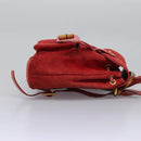 GUCCI Bamboo Backpack Suede Leather Red Gold 003 1705 0030 Auth BD1040-4