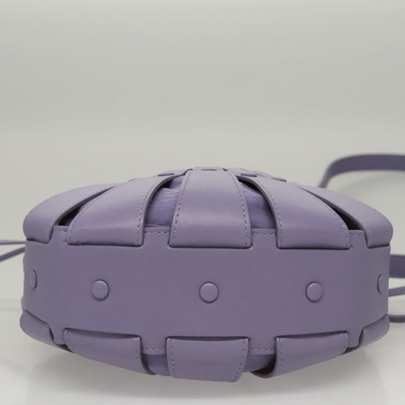 BOTTEGA VENETA Shell Shoulder Bag Leather Purple Auth BD1058AV