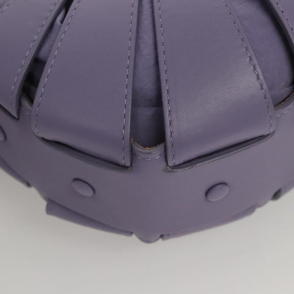 BOTTEGA VENETA Shell Shoulder Bag Leather Purple Auth BD1058AV