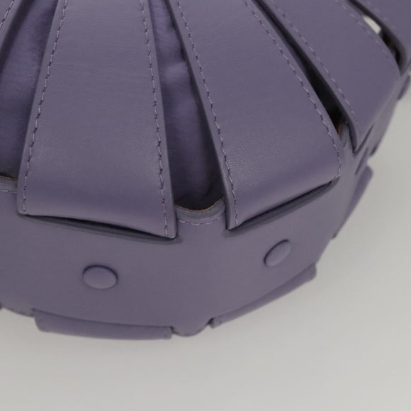BOTTEGA VENETA Shell Shoulder Bag Leather Purple Auth BD1058AV