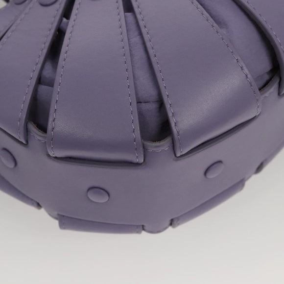 BOTTEGA VENETA Shell Shoulder Bag Leather Purple Auth BD1058AV