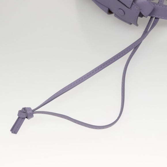 BOTTEGA VENETA Shell Shoulder Bag Leather Purple Auth BD1058AV