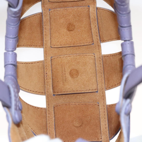 BOTTEGA VENETA Shell Shoulder Bag Leather Purple Auth BD1058AV